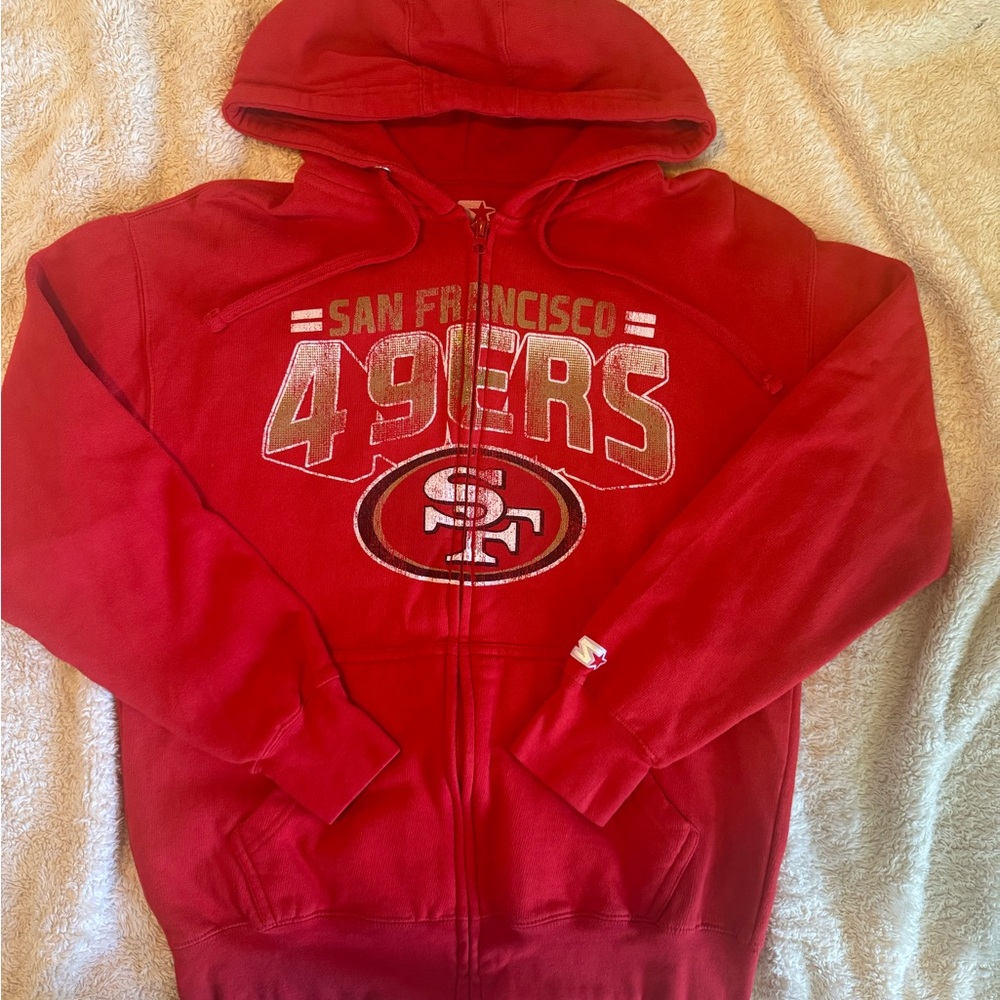 STARTER Red San Francisco 49ers Zip-Up Hoodie